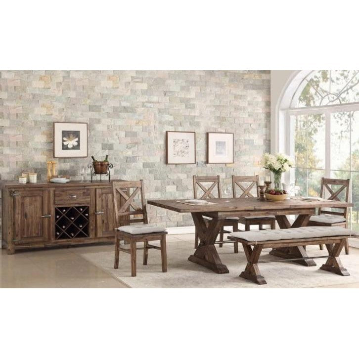 Rustic Extendable (75-94) Dining Set with Butterfly Leaf Plus Server