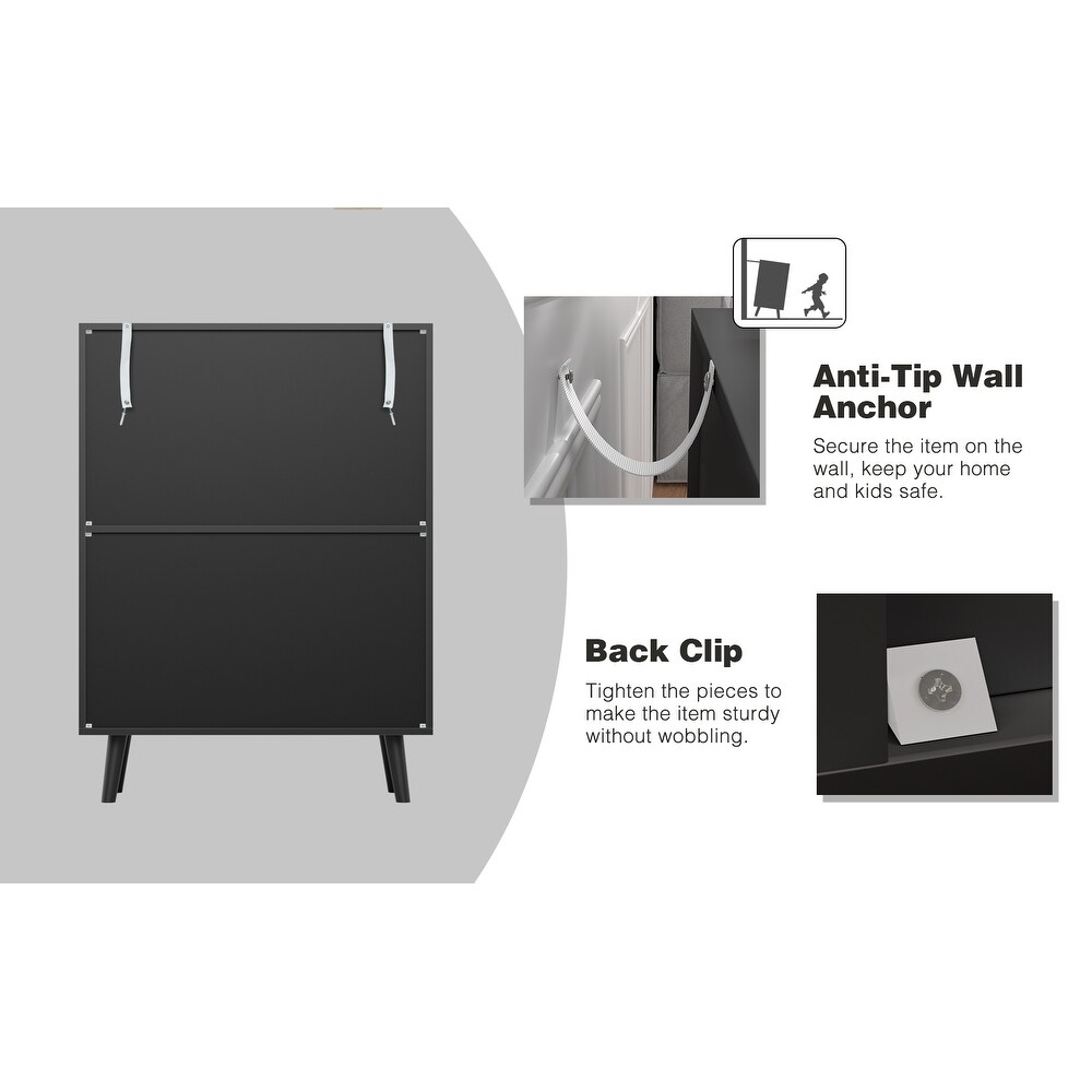 Anmytek Black Rattan Cabinet  44\