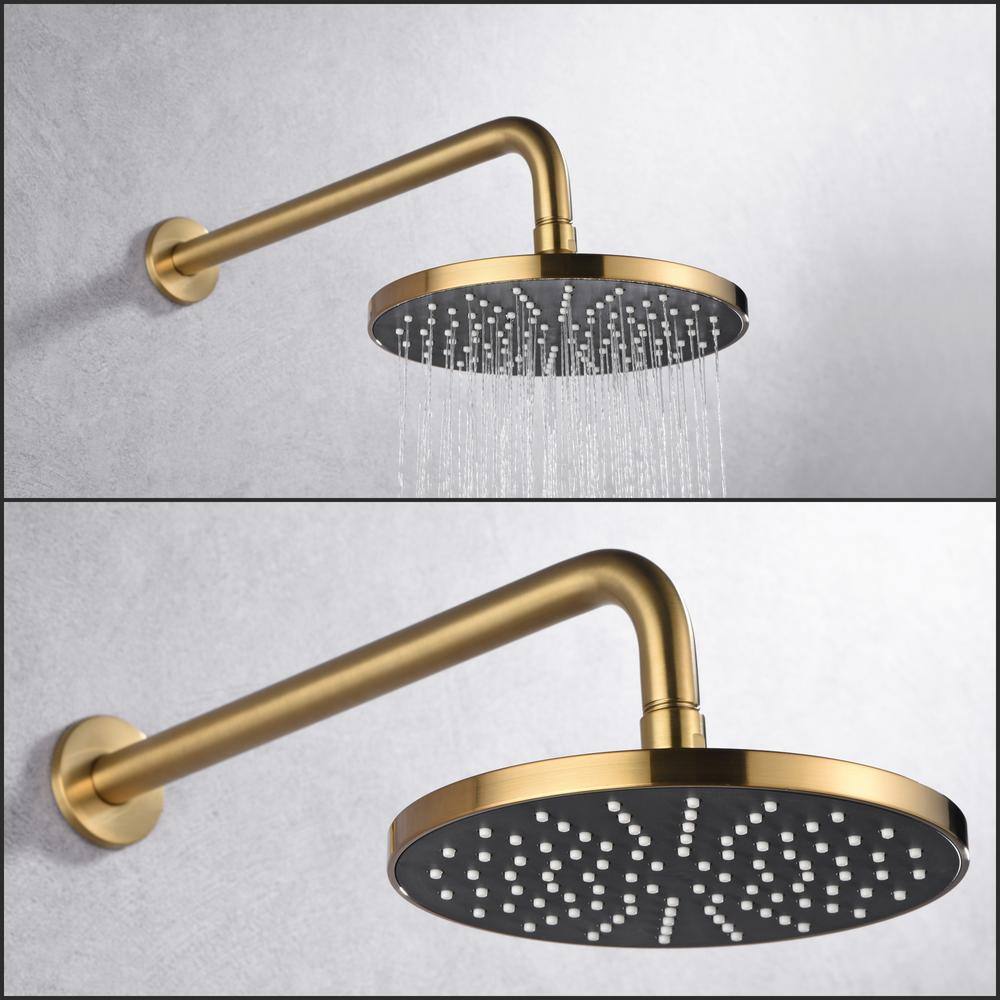 Ultra Faucets Kree Single Handle 1-Spray Tub and Shower Faucet 1.8 GPM with Pressure Balance in. Brushed Gold (Valve Included) UF78308R