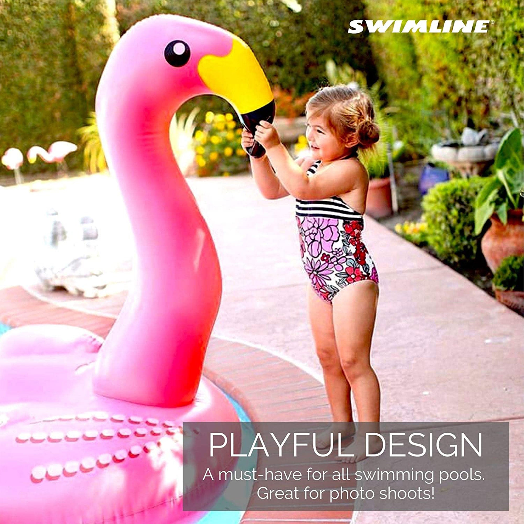 Swimline 90627 78 in. Giant Flamingo Ride&#44; Pink