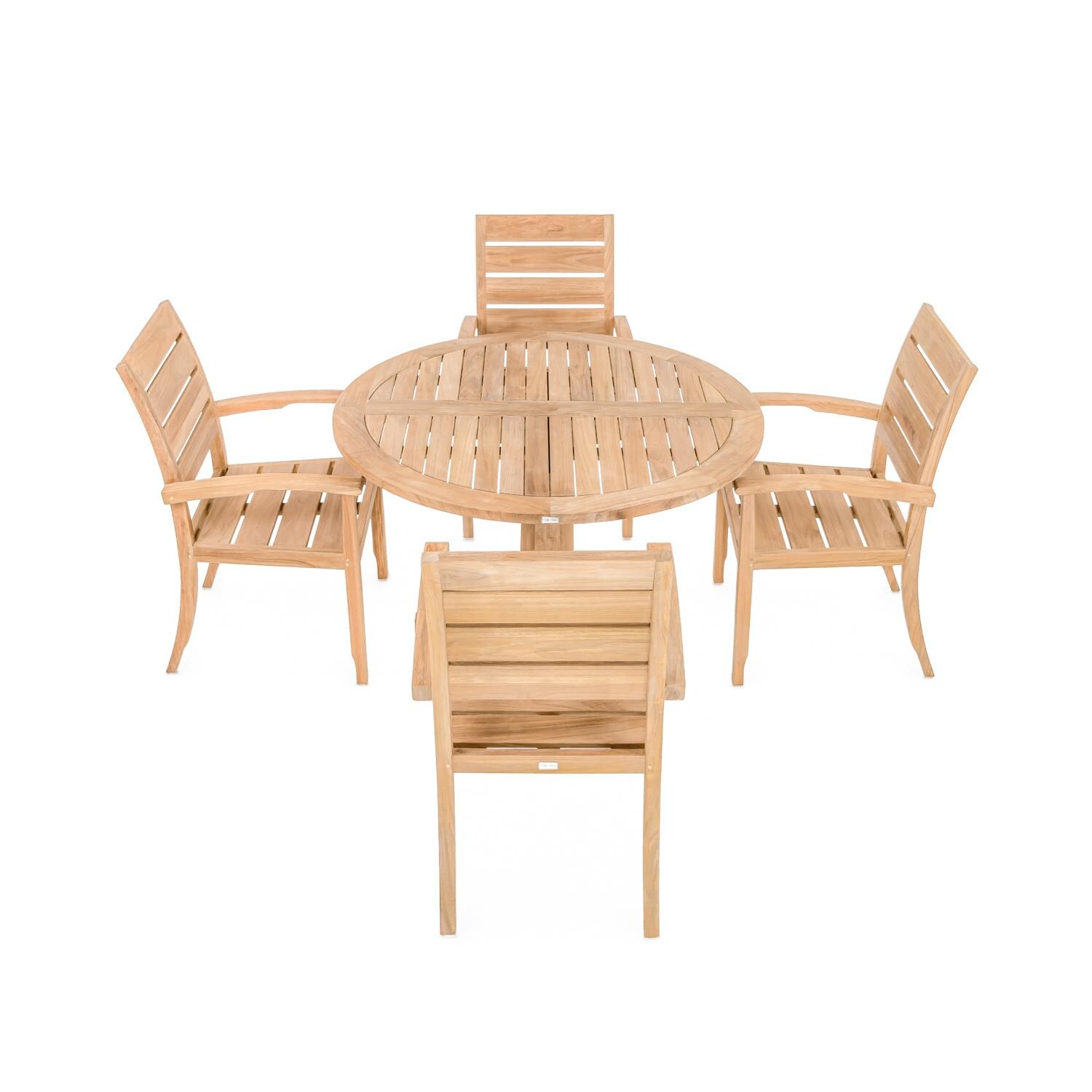 Signature Wistow Lane 5 Piece Teak Patio Dining Set W/ 48 Inch Round Table