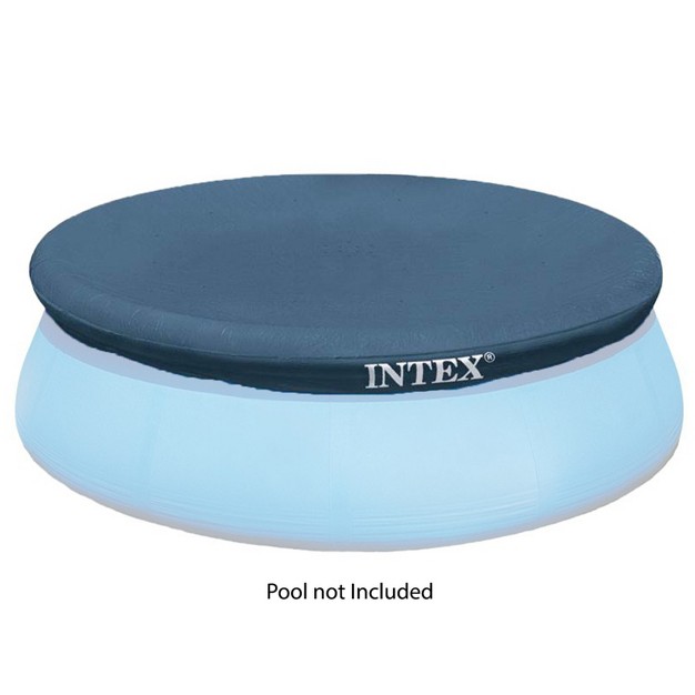 Intex 28026e Uv Resistant Deluxe Debris Pool Cover For 13 foot Intex Easy Set Above Ground Swimming Pool Vinyl Round Cover With Drain Holes Blue