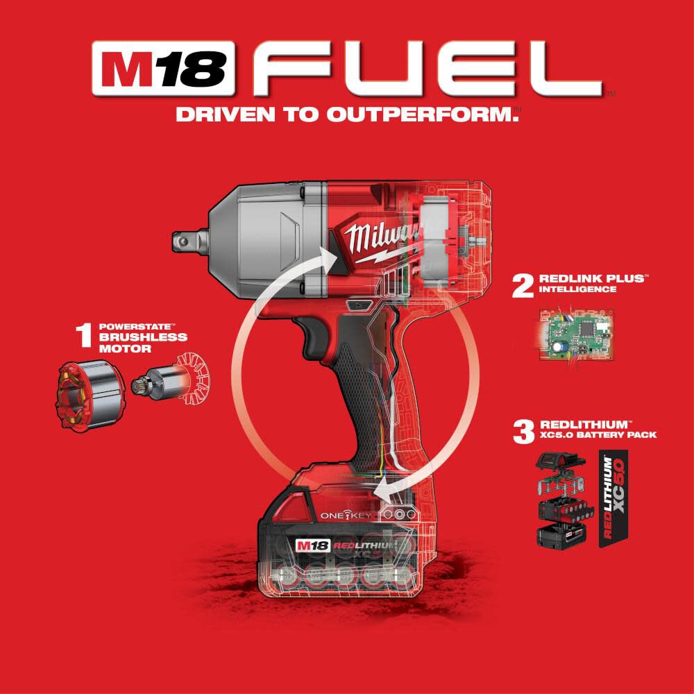 Milwaukee M18 FUEL with ONE-KEY High Torque Impact Wrench 1/2 in. Pin Detent Kit 2862-22 from Milwaukee