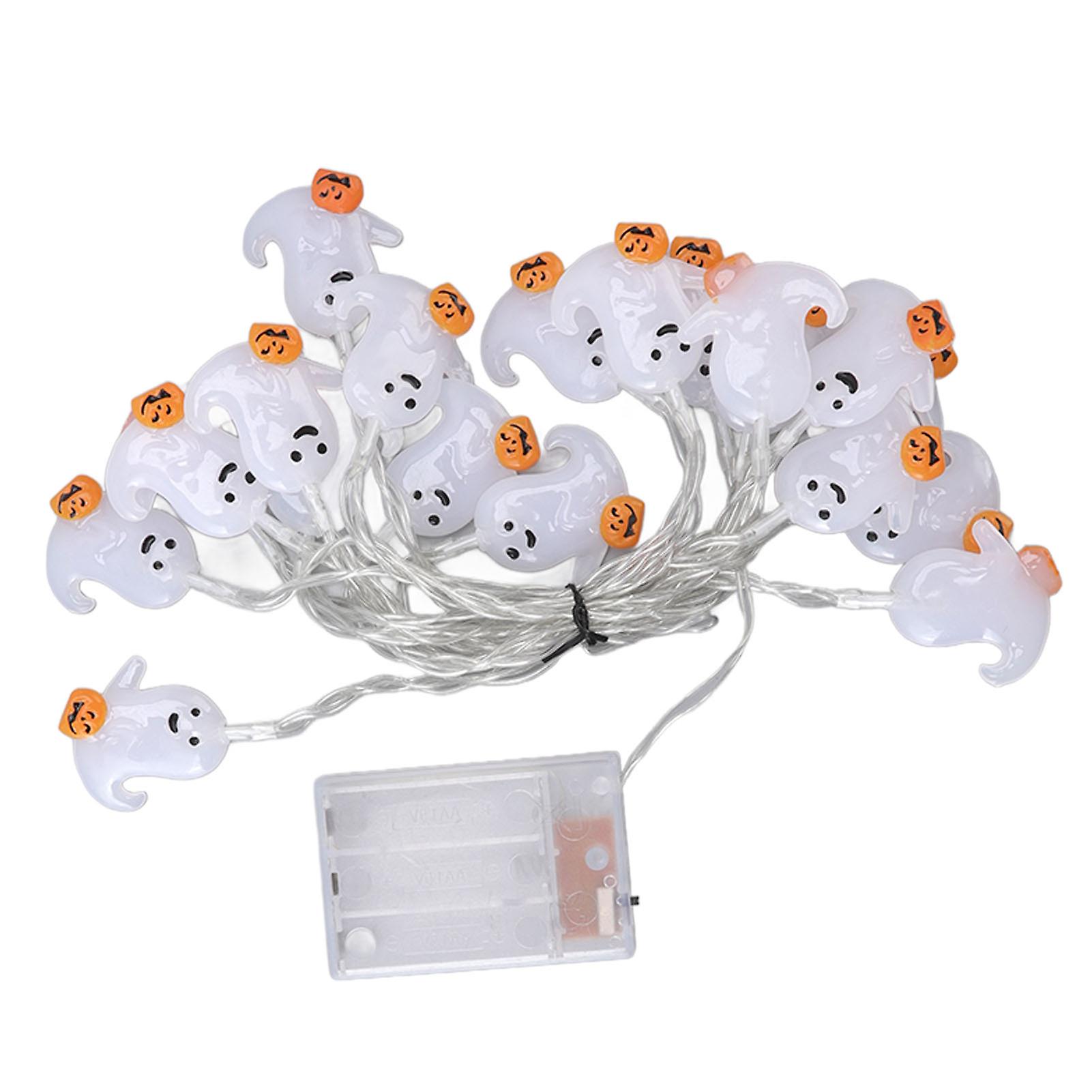 Ghost String Lights 3 Meter LED Steady and Flashing Modes Warm Light Scary String Lamps for Halloween