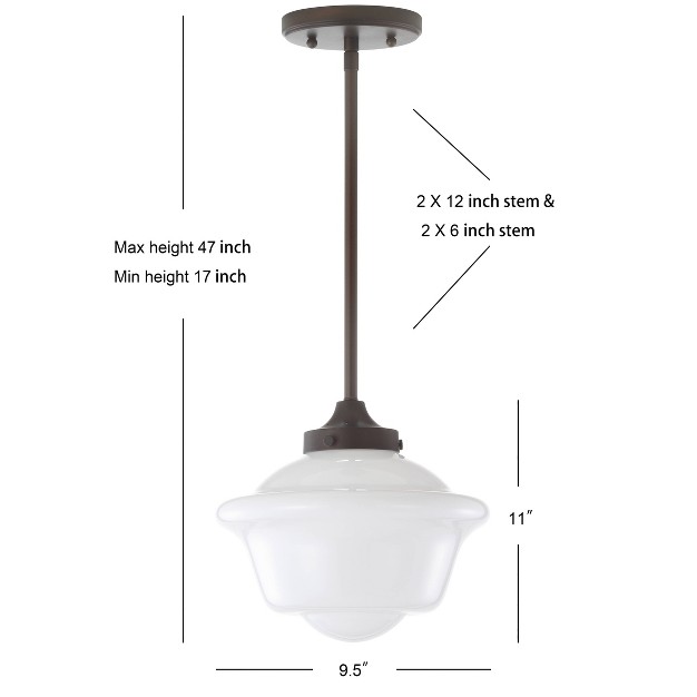 Adjustable Metal glass Kurtz Drop Pendant includes Energy Efficient Light Bulb Jonathan Y