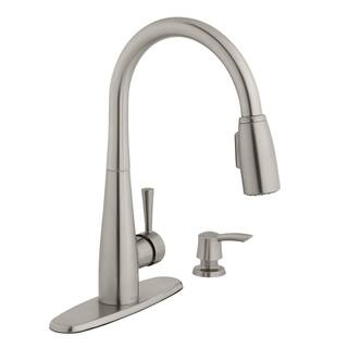 Glacier Bay 900 Series Single-Handle Pull-Down Sprayer Kitchen Faucet with Soap Dispenser in Stainless Steel HD65890W-1008D2