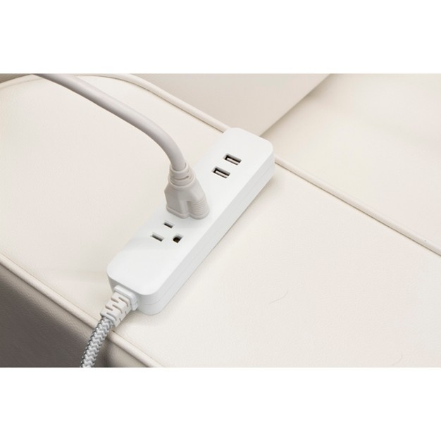 Cordinate 4 x27 2 Outlet 2 Usb 2 4a Extension Cord Braided Gray white