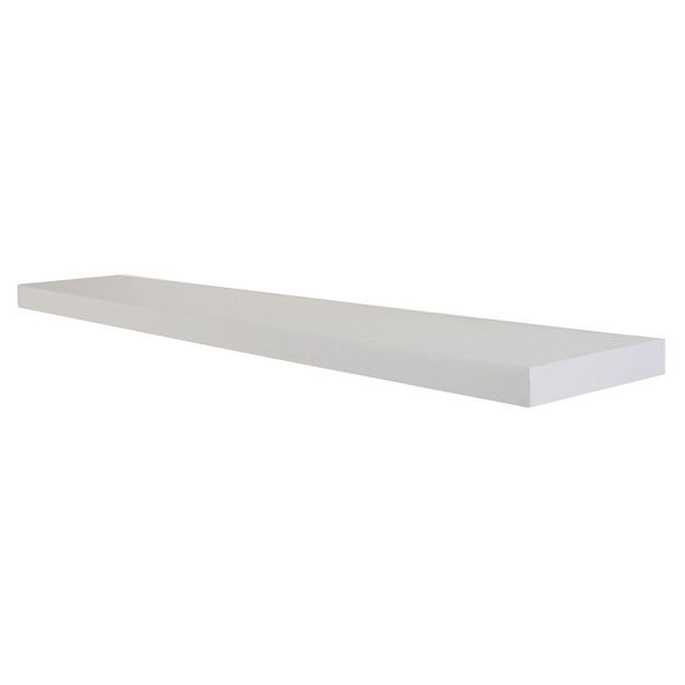 Slim Low Profile Floating Wall Shelf White Inplace