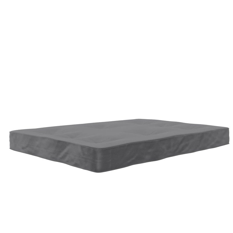 DHP Carson 8 Inch High Density Polyester Fill Futon Mattress Full Size in Gray