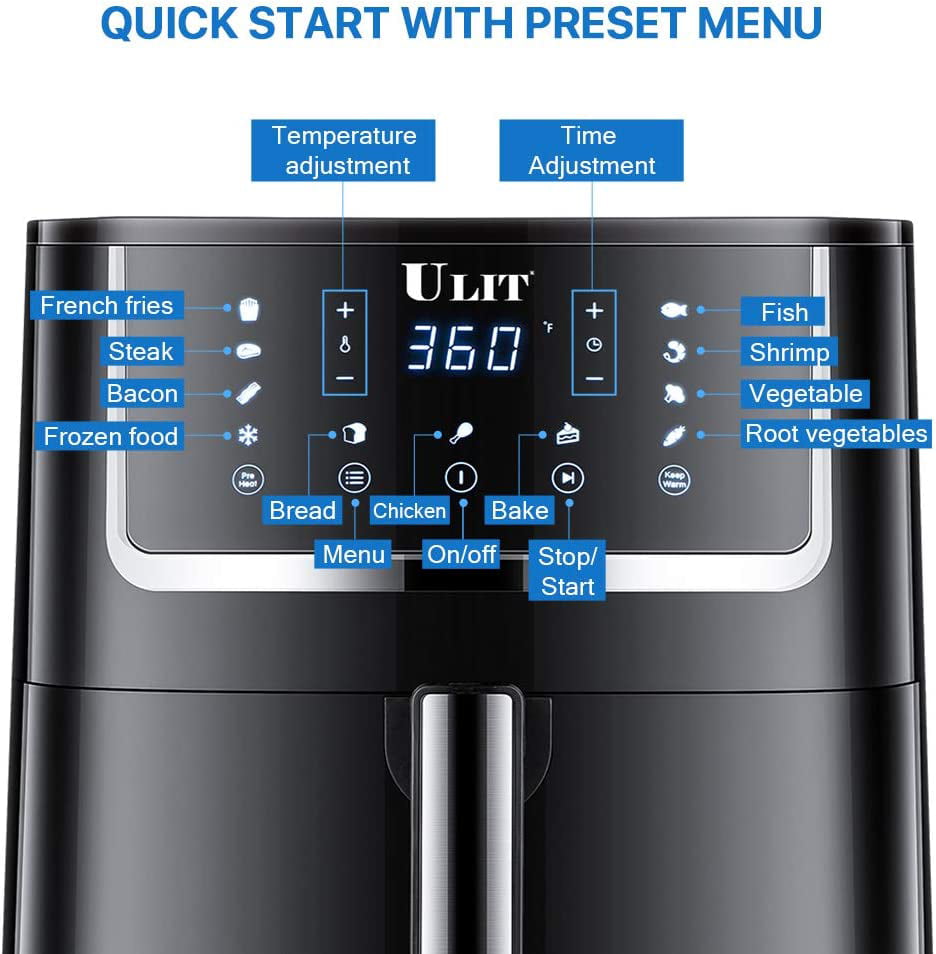 Air Fryer 1750W 6QT Electric Hot Air Fryers Oven& Oil less Cooker 11 presets menu with Digital Touchscreen Nonstick Basket ETL Certified