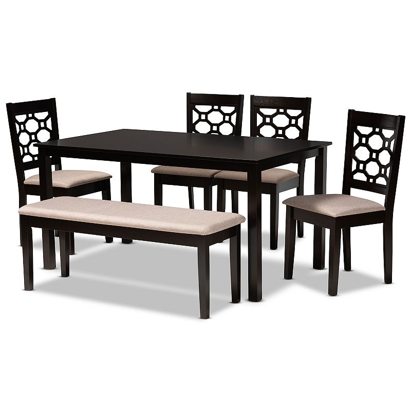 Baxton Studio Gabriel Dining Table and Chair 6-piece Set