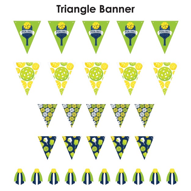 Big Dot Of Happiness Let x27 s Rally Pickleball Diy Birthday Or Retirement Party Pennant Garland Decoration Triangle Banner 30 Pieces