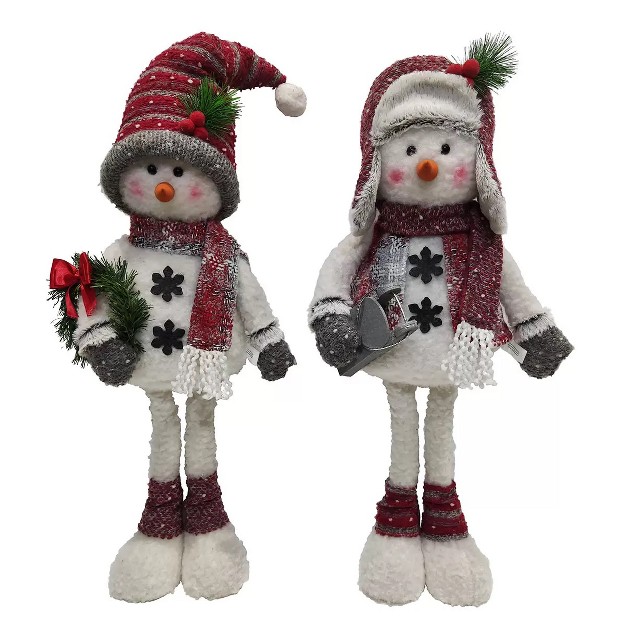 Cwc 26 inch Plush Snowmen Greeters Wearing Holiday Decor Set Of 2