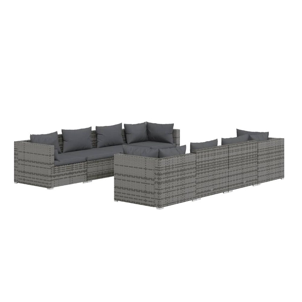 vidaXL Patio Lounge Set Outdoor Sectional Sofa Set Table Garden Poly Rattan