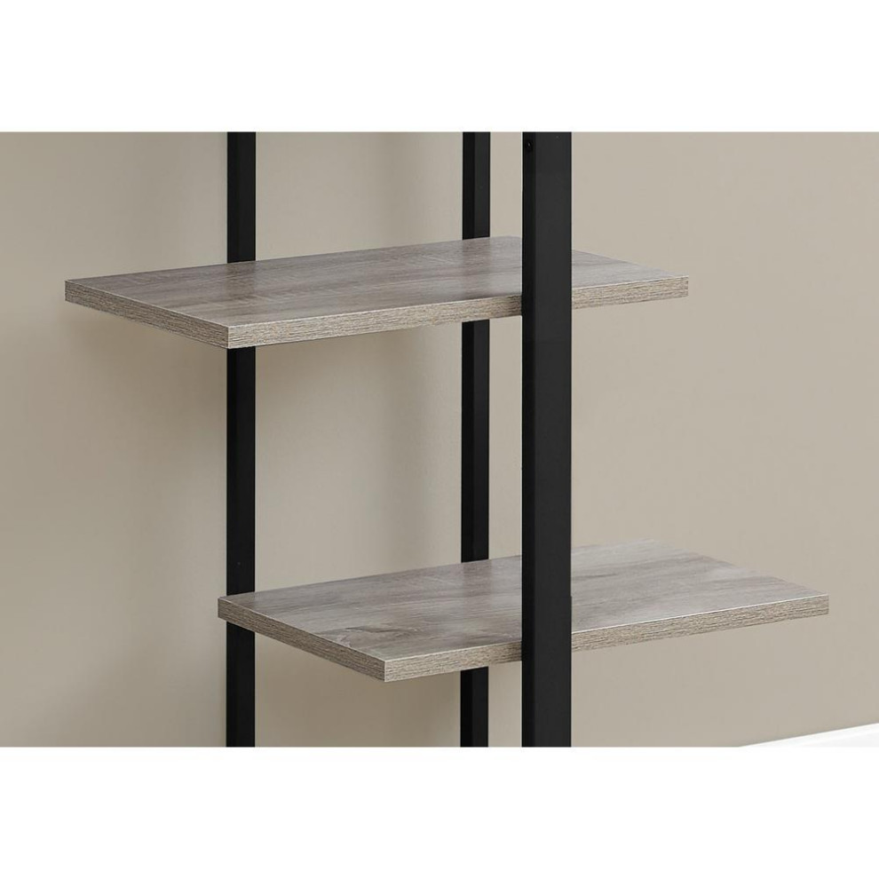 5 Shelf Bookcase   60H / Dark Taupe / Black Metal   Industrial   Bookcases   by BisonOffice  Houzz