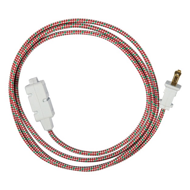 Fabcordz Indoor 6 Ft L Green red white Extension Cord 16 2 Spt 2