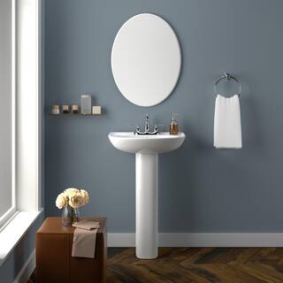 Barclay Products Cynthia 520 Pedestal Combo Bathroom Sink in White 3-161WH