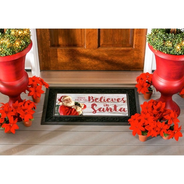 Christmas This House Believes In Santa 1 Mat Insert 25 Inches Mat Sassafras Chritmas Winter 431876 Rubber Multicolored