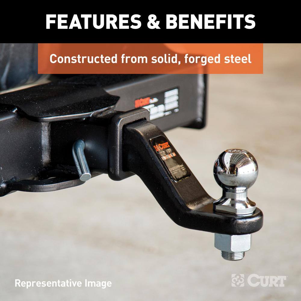 CURT 20000 lbs. 2 in. Drop Commercial Duty Forged Trailer Hitch Ball Mount Draw Bar (2-12 in. Shank) 45456