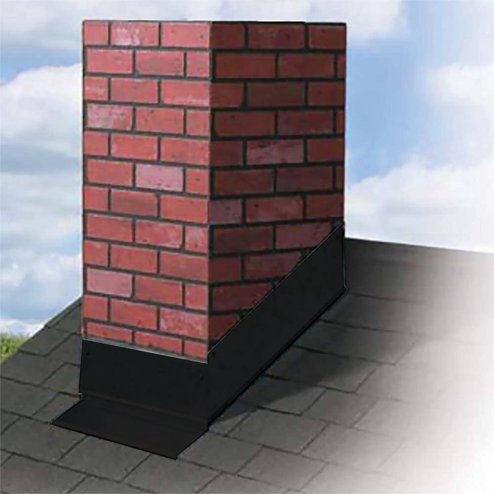 Gibraltar Building Products 5 in. x 32 in. Galvanized Steel Black Painted Chimney Flashing Kit 310122-BL