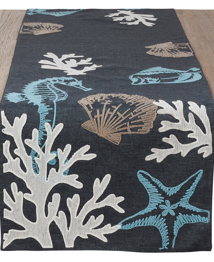 Saro Lifestyle Table Runner with Sea Design 108 x 16