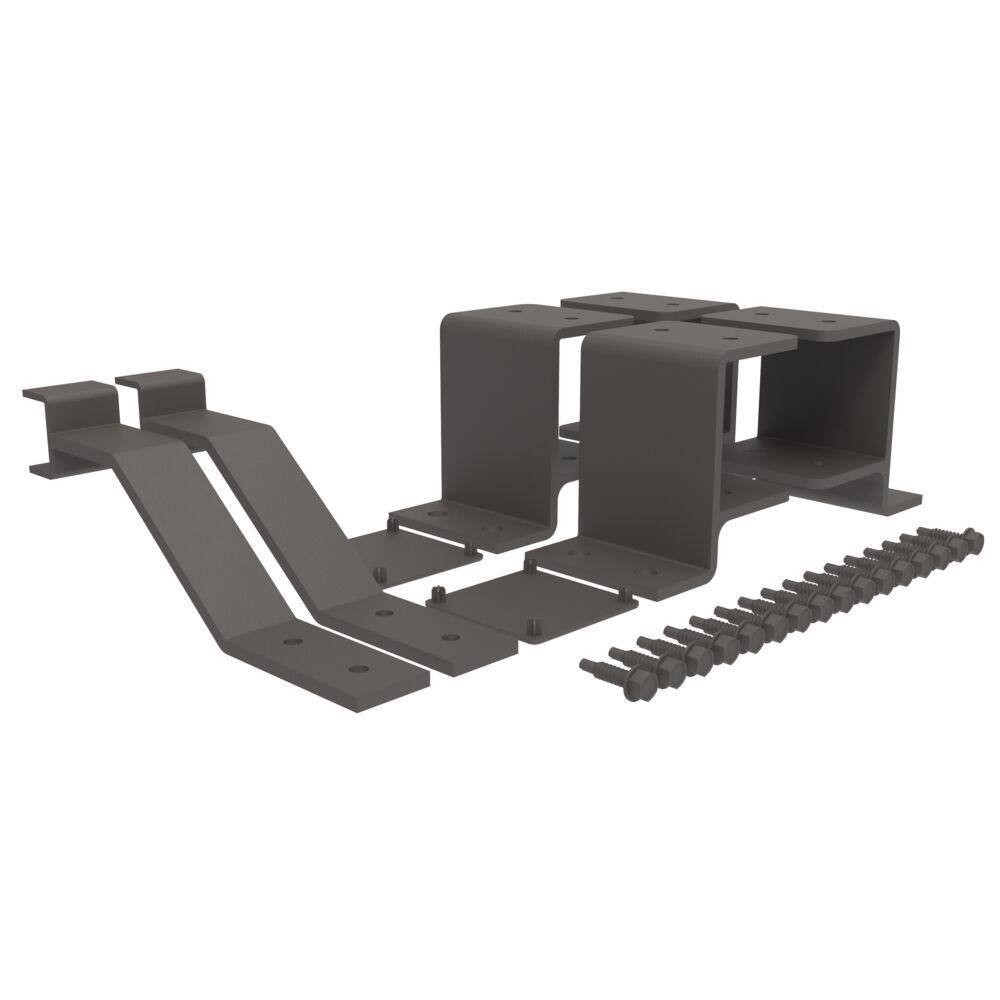 Barrette Outdoor Living VersaRail Matte Bronze Aluminum Rail Fascia Mount Juliette Bracket Kit 73045499