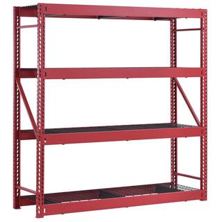 Husky 4-Tier Industrial Duty Steel Freestanding Garage Storage Shelving Unit in Red (77 in. W x 78 in. H x 24 in. D) N2W772478W4R