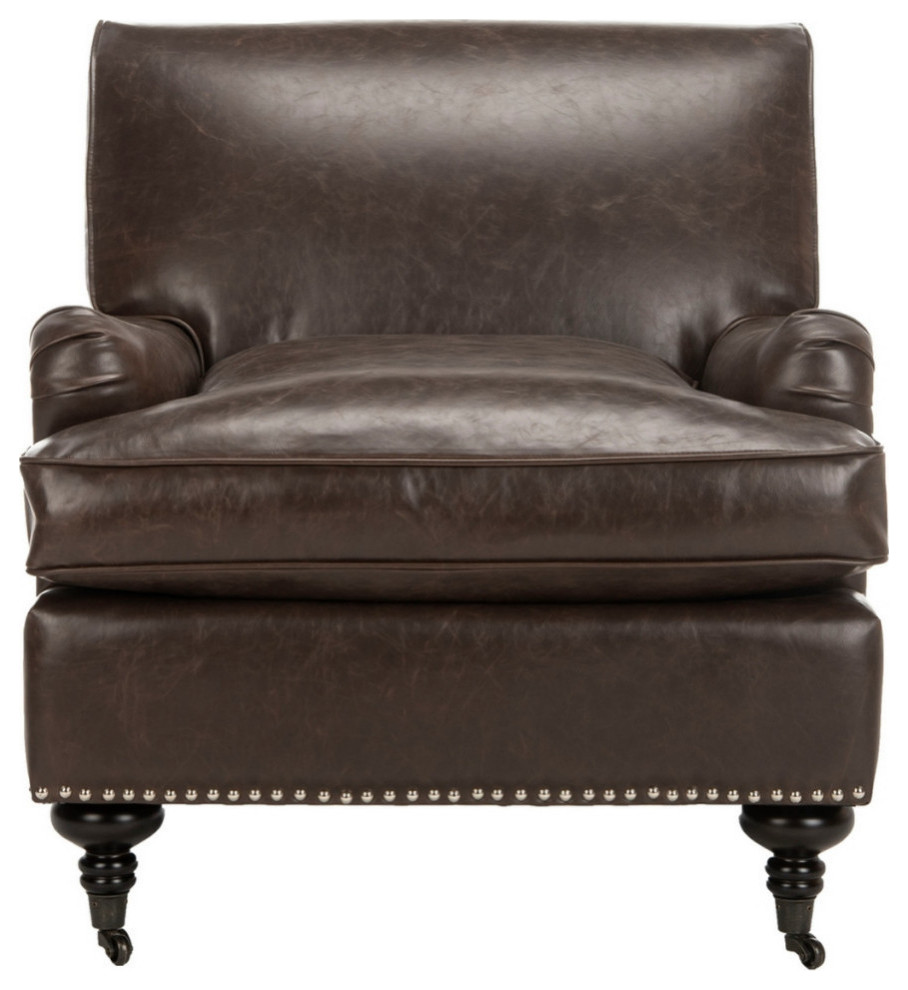 Chester Club Chair  Antique Brown   Traditional   Armchairs And Accent Chairs   by Rustic Home Furniture Deco  Houzz