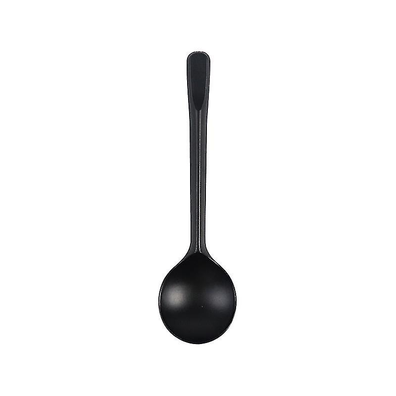 100pcs Disposable Spoons Plastic Thickened Long Handle Cake Spoons Ice-cream Desserts Spoons (black) Botao