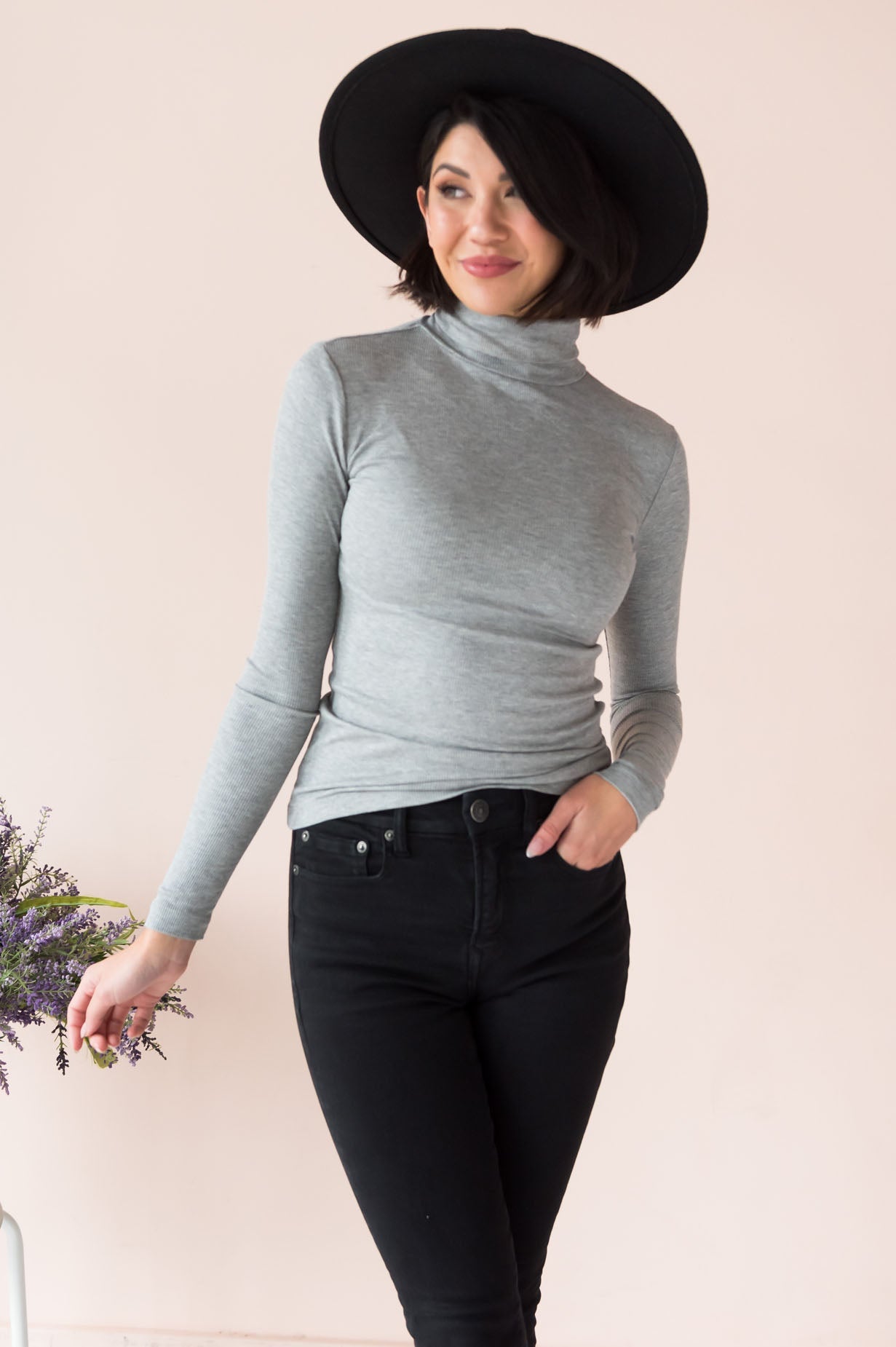 Sway Me Away Modest Turtleneck Top