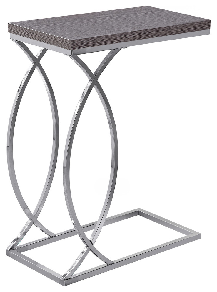 Accent Table  Gray With Chrome Metal   Contemporary   Side Tables And End Tables   by VirVentures  Houzz