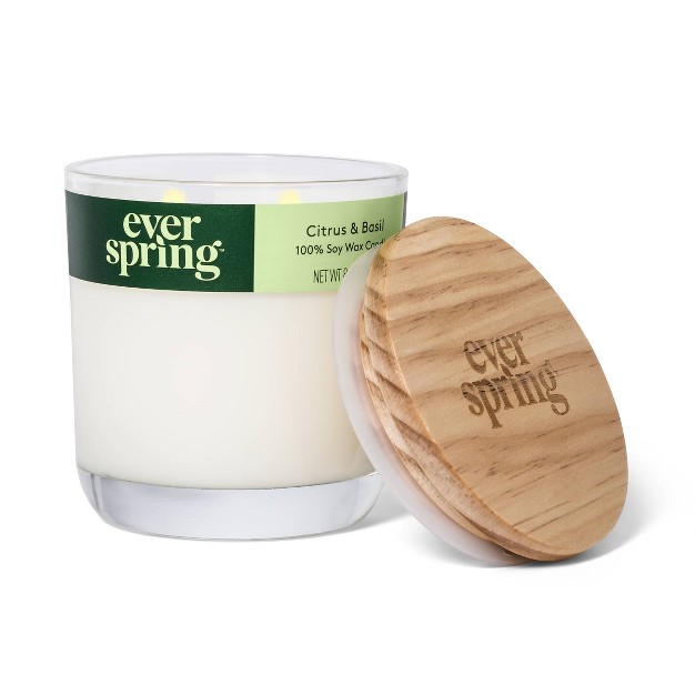 Citrus amp Basil 100 Soy Wax Candle