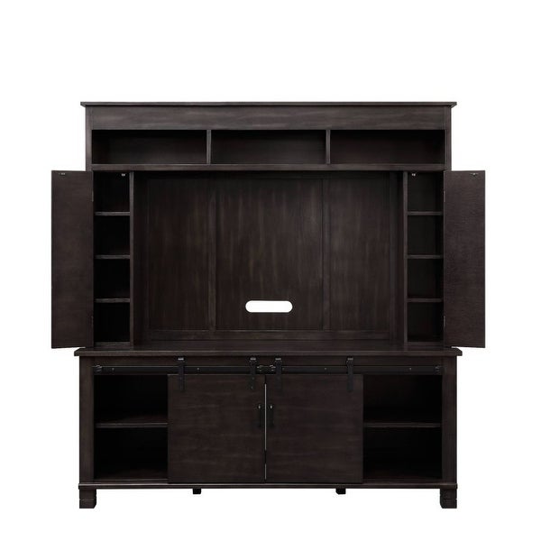 4 Doors and 4 Open Compartments Entertainment Center in Espresso