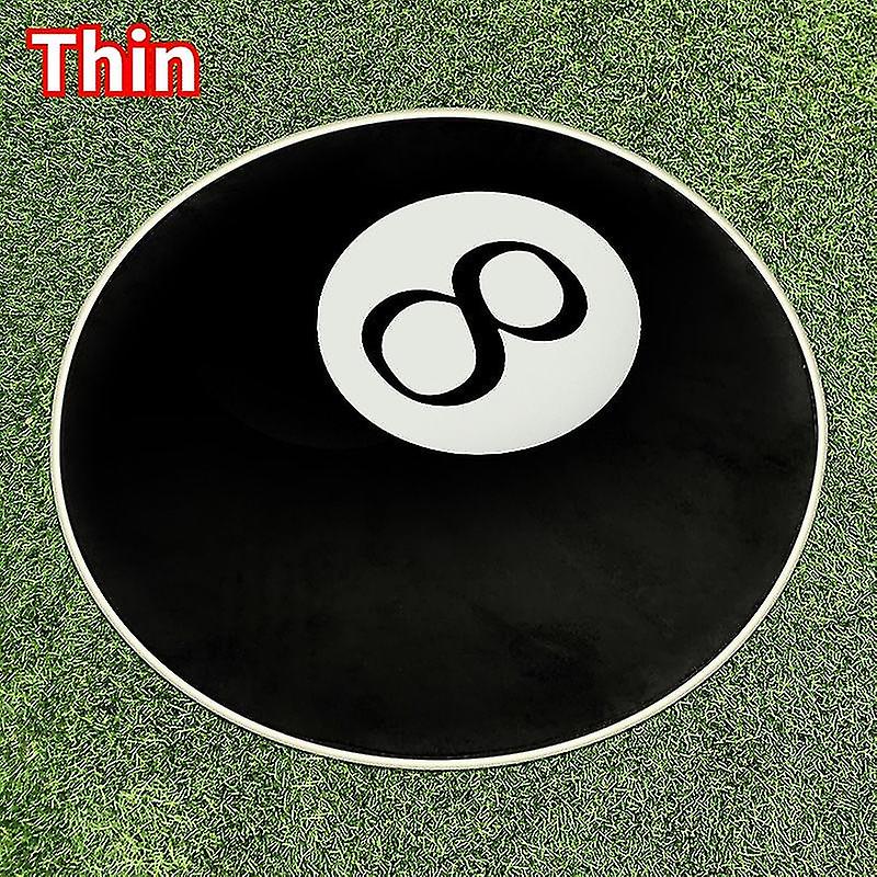 Born Pretty Billiards No.8 Ball Round Rug Black Imitation Cashmere Soft Lunge Rug Gaming Chair Round Mat Bath Floor Mat Kids Bedroom Carpet