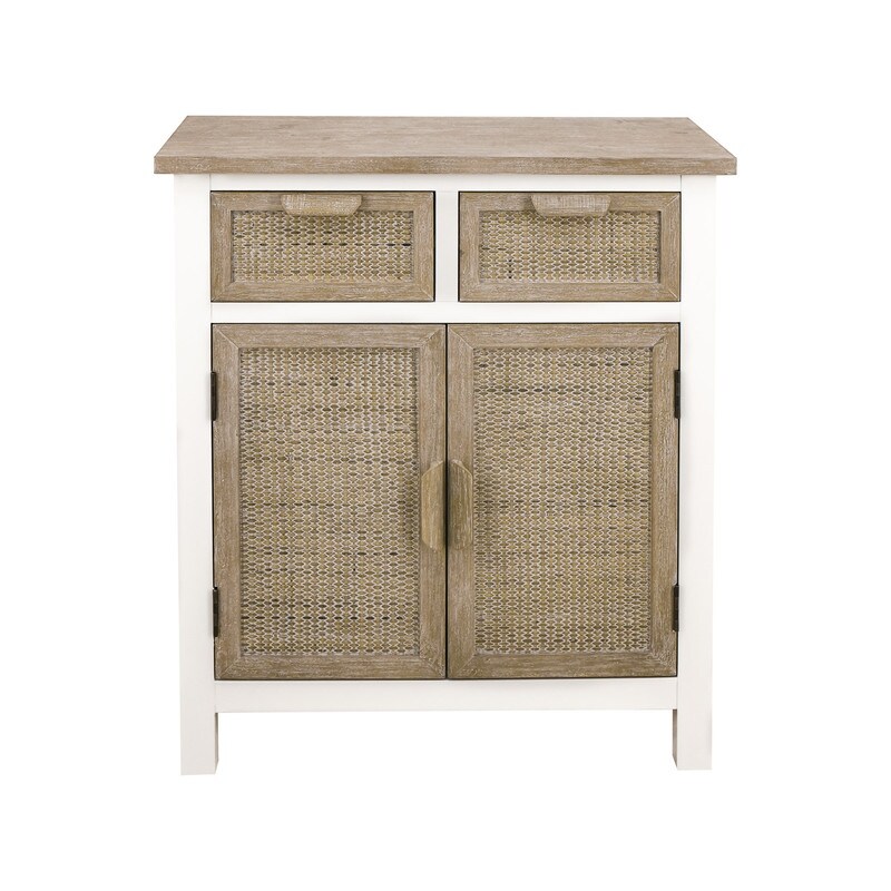 Vintage Style Storage Cabinet with 2 Drawers and 2 Doors  Buffets Sideboard with Sleek Wooden Handles  Antique White