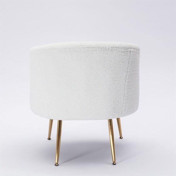 Fabric Armchair Accent Tub Barrel Chair with Gold Metal Legs