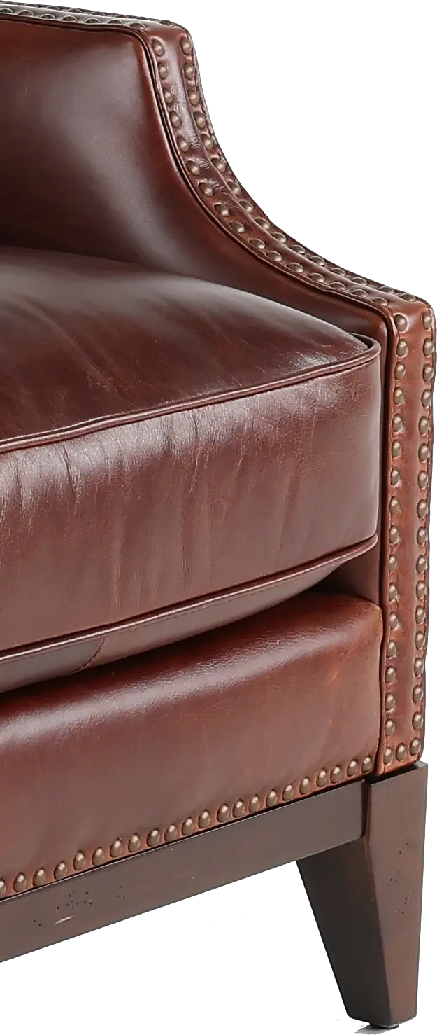 Havana Chocolate Brown Leather Wingback Chair