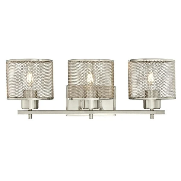 Westinghouse Morrison Three-Light Indoor Wall Fixture, Brushed Nickel Finish with Mesh Shades - 3-Light