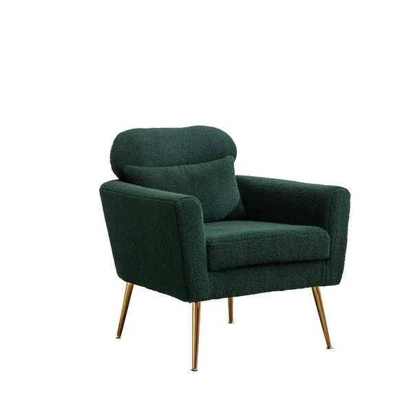 Modern Accent Chair Armchair， Upholstered Club Chair with Throw Pillow