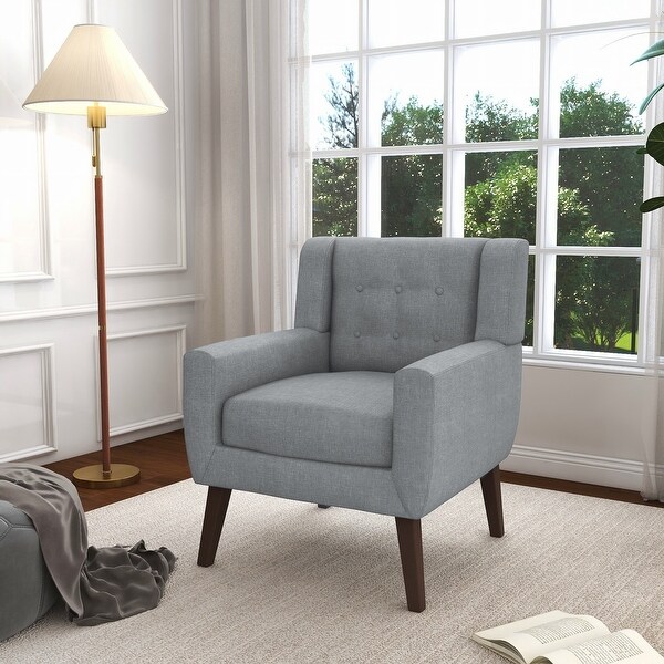 Cotton/ Linen Look Fabric Modern Accent Armchair