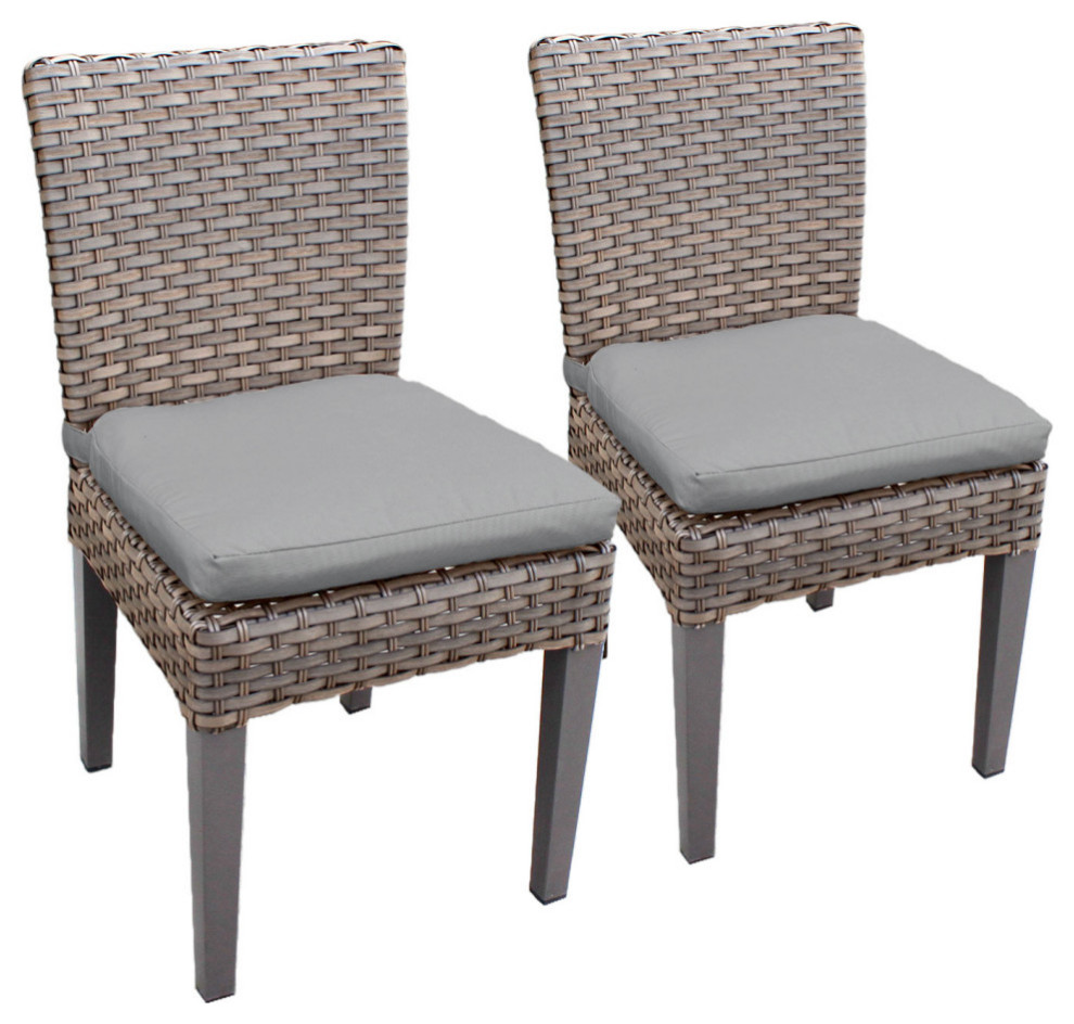 Florence 60 quotOutdoor Patio Dining Table with 6 Armless Chairs Aruba   Modern   Outdoor Dining Sets   by TKClassics  Houzz