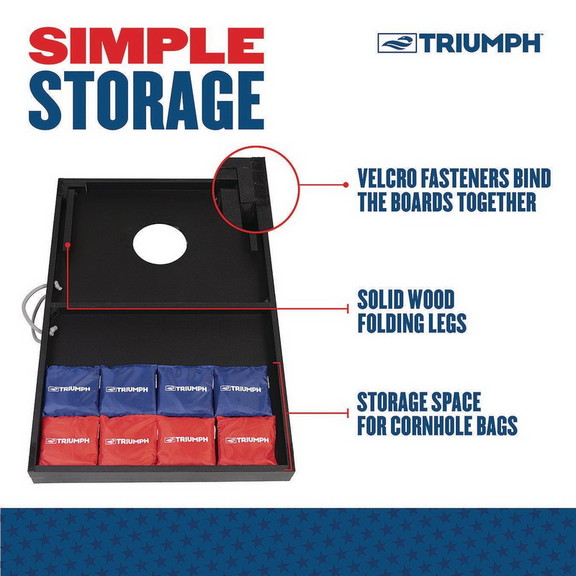 Triumph Sports Patriotic Wood Cornhole Toss Set