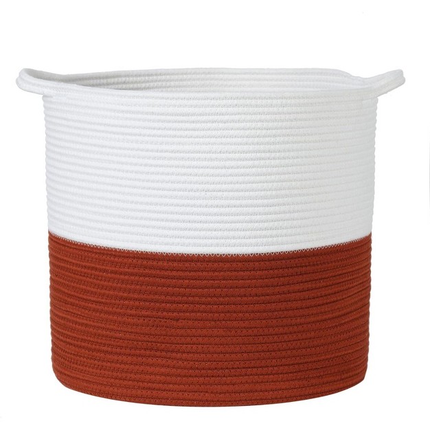 Midlee Rust amp White Rope Toys Basket