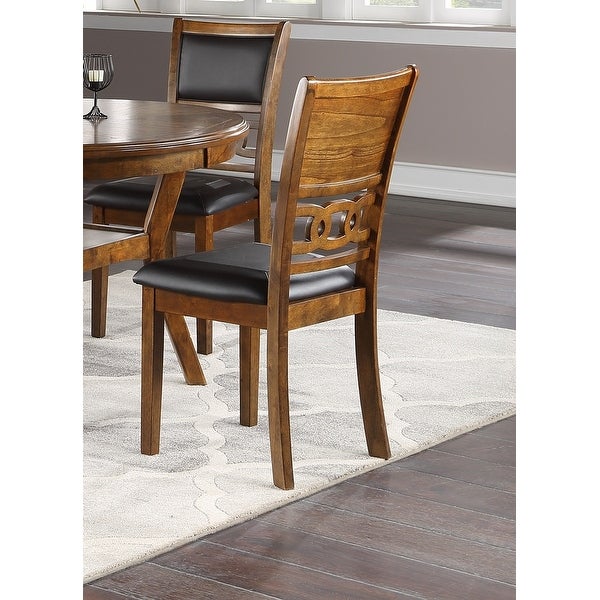 Dining Room Furniture Walnut Finish Set of 2 Side Chairs Cushion Seats