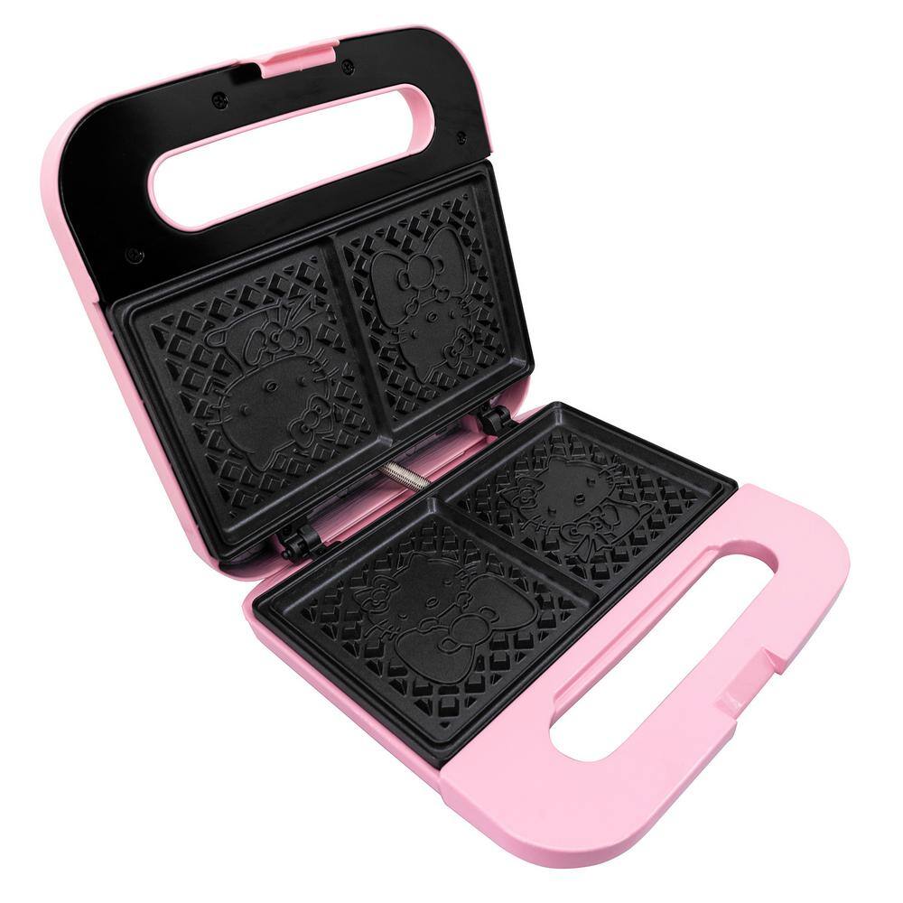 Uncanny Brands Hello Kitty 900-Watt Pink Double-Square American Waffle Maker WM2-KIT-HK1