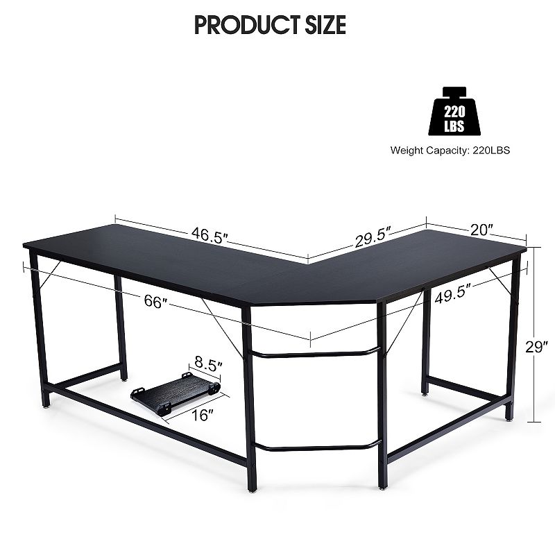 L Shaped Desk Corner Computer Desk PC Laptop Gaming Table Workstation