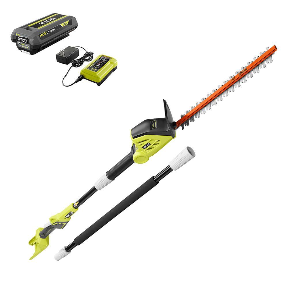 RYOBI 40V 18 in Cordless Battery Pole Hedge Trimmer with 20 Ah Battery and Charger