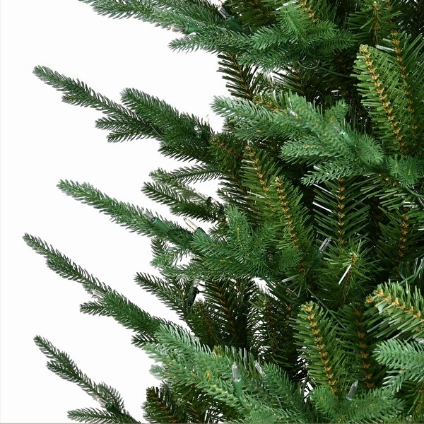 Puleo International 7.5 ft. PreLit Boulderwood Artificial Spruce Tree