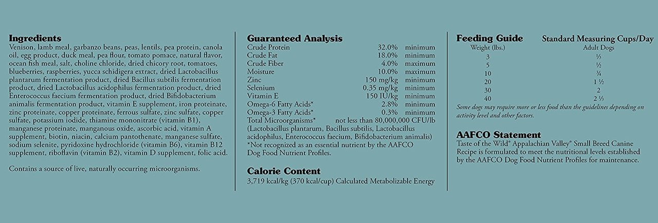 Taste of the Wild Appalachian Valley Small Breed Dog Food