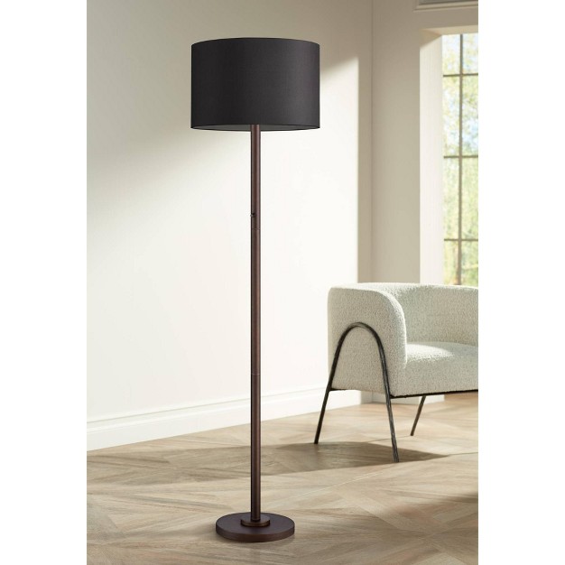 Tall Floor Lamp Oil Rubbed Bronze Metal Light Blaster Led Black Drum Shade For Living Room Bedroom